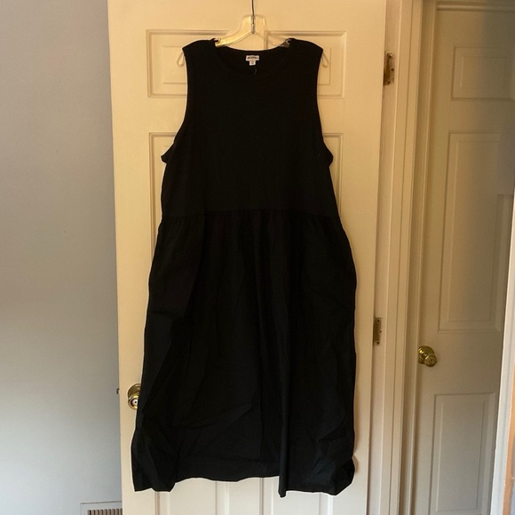 J.Crew Ribbed-knit mixy dress Black Midi Pockets Plus Size 3X NWT Capsule Basic - Picture 5 of 12
